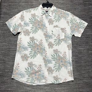 Taco Shirt Hawaiian Shirt Men's S Beige Floral Short Sleeve Button Up